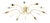 Large Mid-Century Modern Brass Sputnik Ceiling Lamp with 12 Arms, 1950s For Sale