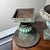Vintage Pair French Country Cast Iron Verdigris Green Garden Urns Planters For Sale In Atlanta - Image 6 of 8