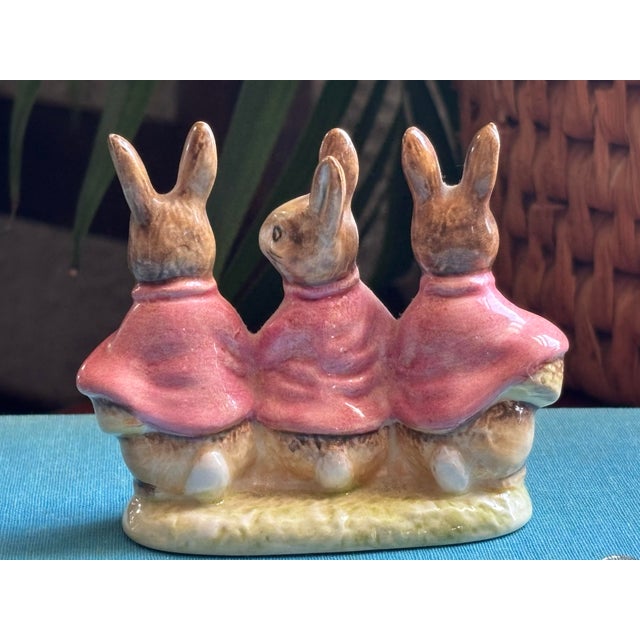 Ceramic 1954 Royal Albert Beatrix Potter Porcelain Bunny Rabbit Trio For Sale - Image 7 of 9