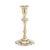 A rare miniature form of seam cast brass Queen Anne petal base candlestick with urn form candle cup. The candlestick has...