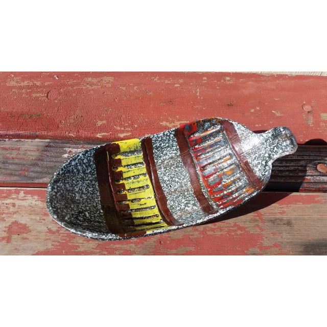 Mid 20th Century Italian Mid Century Patterned Ceramic "Bean" Bowl For Sale - Image 5 of 5