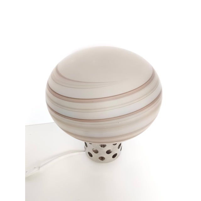 Metal Brown Murano Glass Table Lamp by Sabattini and Diaz De Santillana for Veart, 1970s For Sale - Image 7 of 15