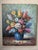 Blue Mid 20th Century Impressionist Still Life Floral Bouquet Oil Painting Signed For Sale - Image 8 of 9