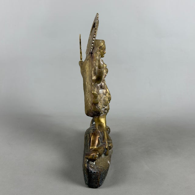 Artigianale, Antica Scultura In Bronzo Divinità Indù Kali Su Shiva Esposizione XX Sec., Bronze For Sale - Image 5 of 14