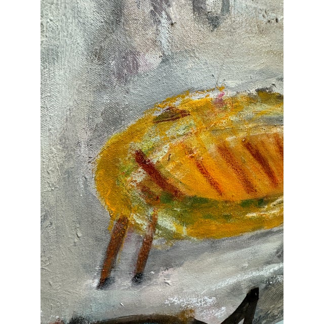 Colorful Painting of an Outdoor Chaise Longue For Sale - Image 6 of 11