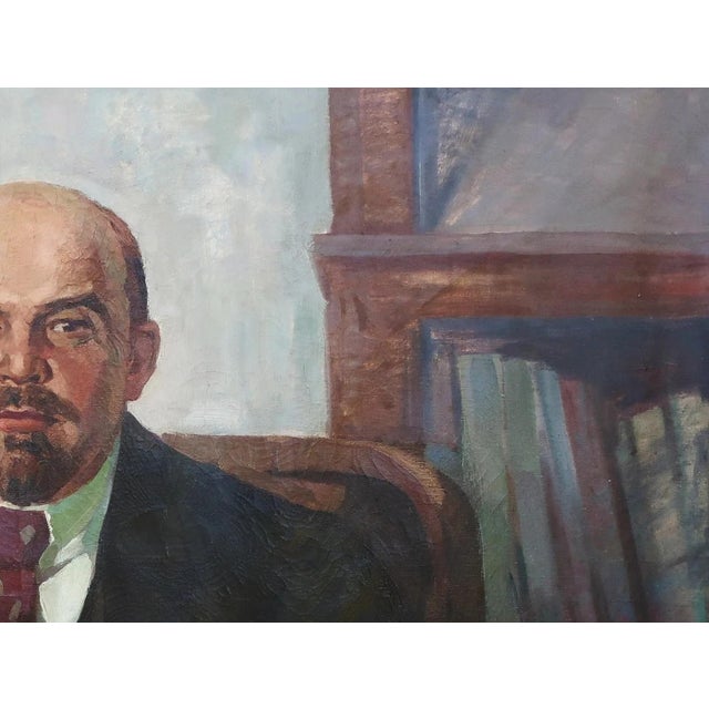 Realism Lenin Portrait Painting, Original Soviet Art by Ukrainian Artist Feller (1979) 119-159 For Sale - Image 3 of 6