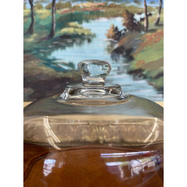 Vintage Mid-Century Modern Glass and Teak Cheese Dome by Goodwood Thailand For Sale - Image 4 of 9