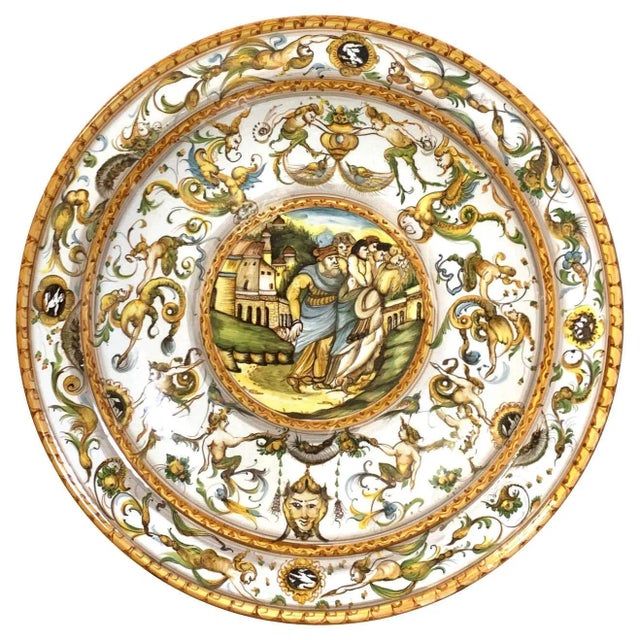 Mid 20th Century Italian Majolica Allegorical Charger by A. Deruta For Sale - Image 13 of 13