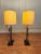 Dark Gray Vintage Old World Wrought Iron Architectural Element Table W/Custom Shade Lamps, a Pair For Sale - Image 8 of 12
