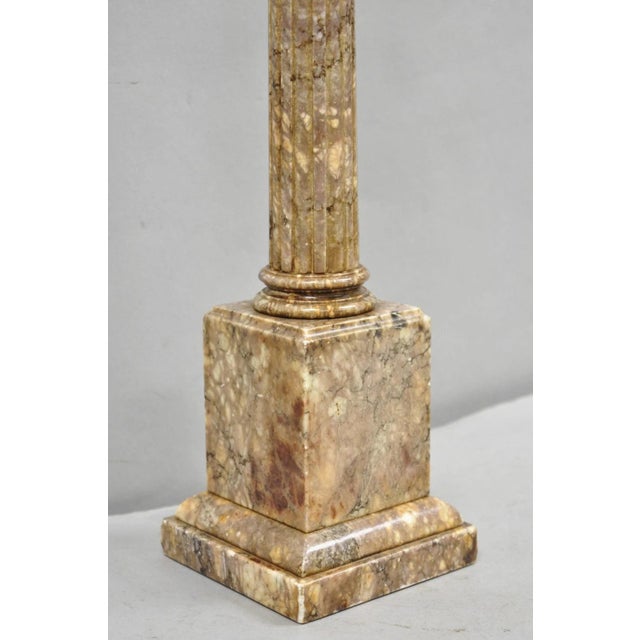 Vintage Italian Classical Carved Marble Corinthian Column Table Lamp For Sale - Image 11 of 13