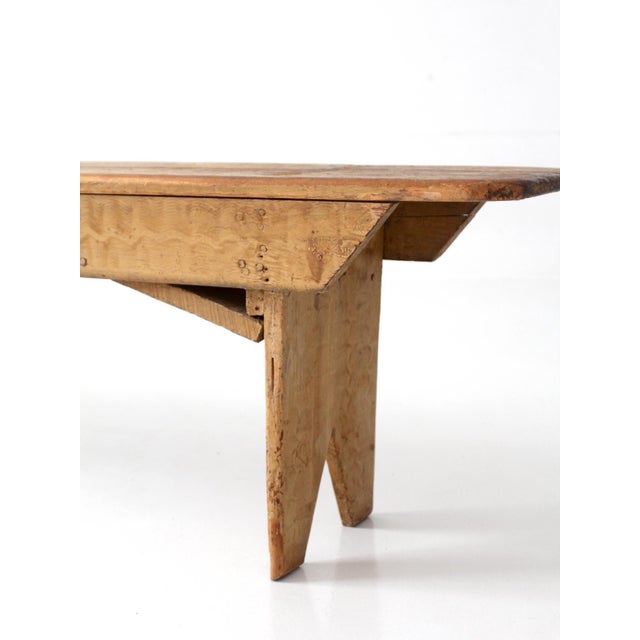Antique Primitive Farmhouse Bench For Sale - Image 4 of 18
