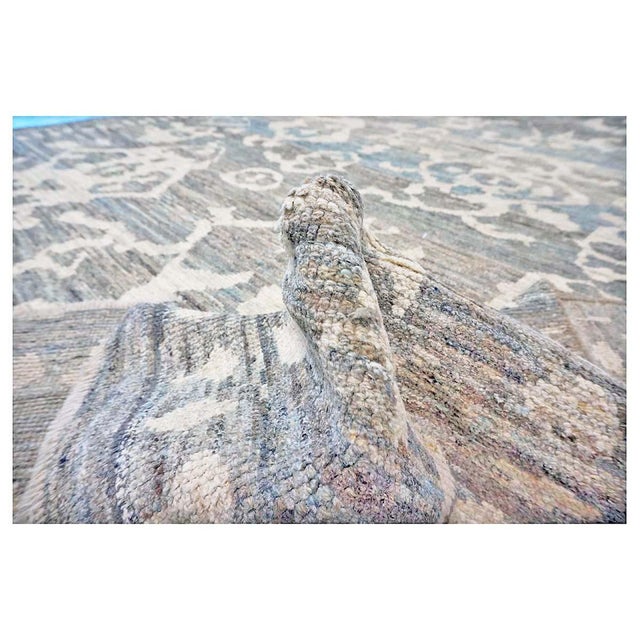 21st Century Turkish Oushak Wool 8x12 Gray & Ivory Handmade Area Rug #1144090 For Sale - Image 9 of 9