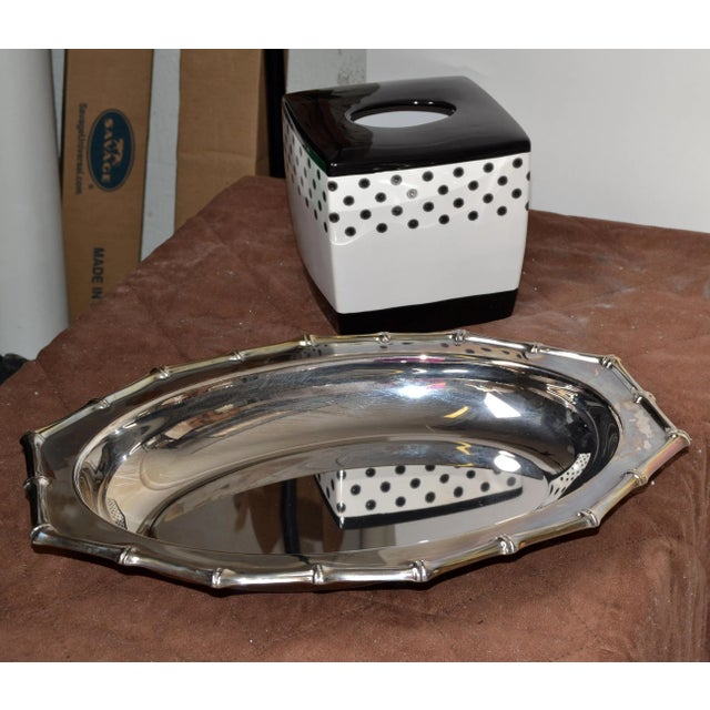 Vintage Farberware Hollywood Regency Faux Bamboo Stainless Steel