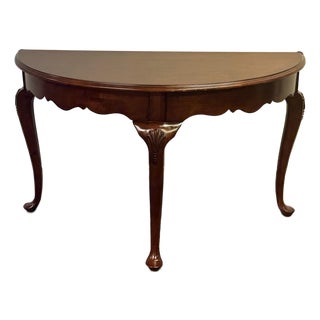 Kincaid Solid Cherry Georgian Demi Lune Console Table For Sale