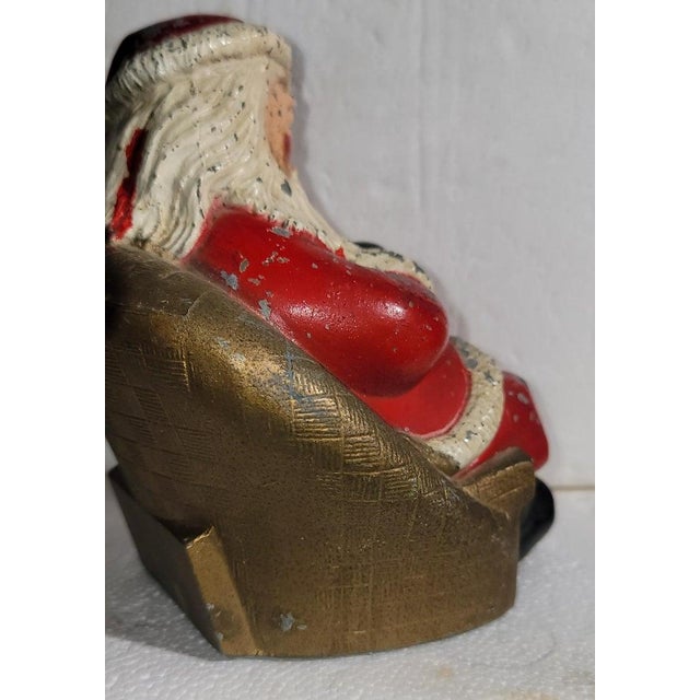 1930s Banthrico Inc Chicago Metal Santa Coin Bank For Sale - Image 5 of 6
