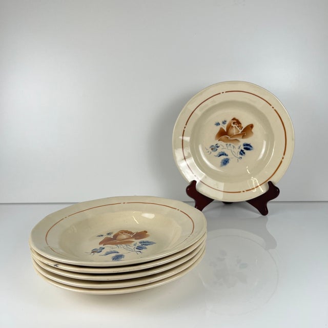20th Century Sarreguemines Soup Plates with Floral Motif, 1920s, Set of 6 For Sale - Image 14 of 14