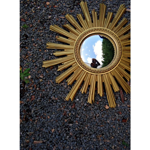 Mid-Century Golden Brass Witch Eye Sunburst Mirror, 1960s For Sale - Image 4 of 14