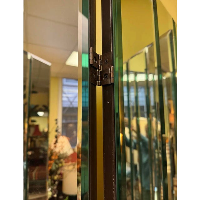 1970s Vintage Henredon Mirrored Folding Screen / Room Divider — Hollywood Regency Glam For Sale - Image 5 of 6