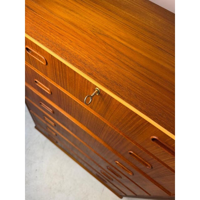 2000 - 2009 Danish Teak Chest of Drawers with Lock For Sale - Image 5 of 11