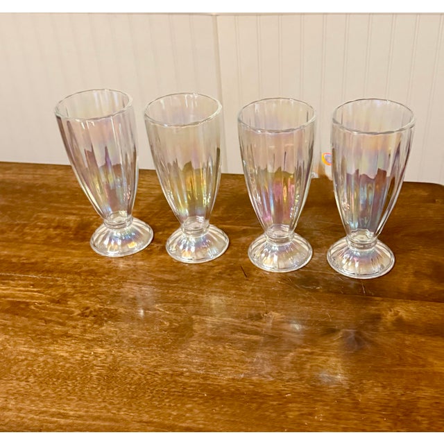 Late 20th Century Soda Fountain Iridescent Glasses For Sale - Image 10 of 12