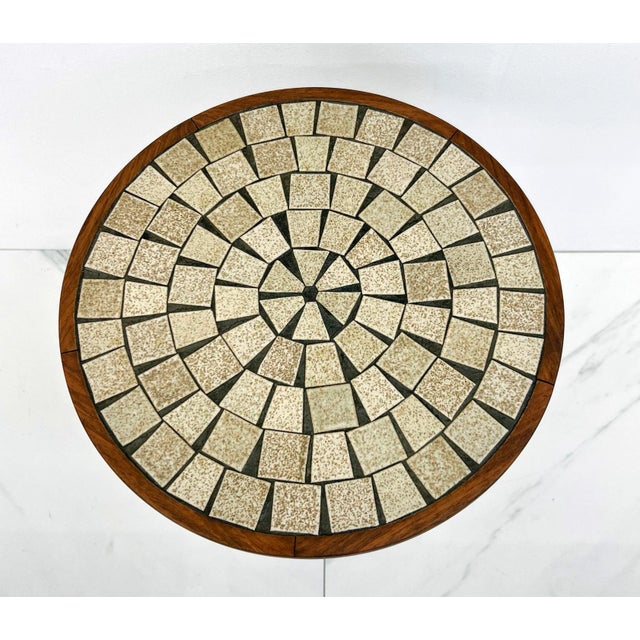 Mid-Century Modern Gordon & Jane Martz Occassional Table, Teak, Ceramic, 1950's For Sale - Image 3 of 12