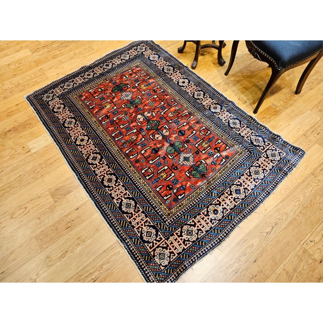 Antique Caucasian Shirvan Area Rug, Handwoven Wool, Prayer Pattern, 1890s, 4' x 5' For Sale - Image 16 of 16