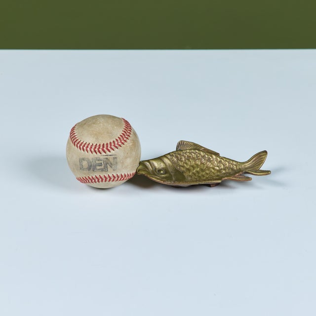 Mid-Century Modern Brass Japanese Fish Dish For Sale - Image 3 of 13