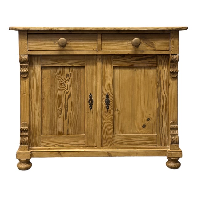 19th Century European Pine Sideboard Dresser Base For Sale