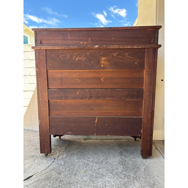 Late 19th Century Antique Victorian Late 19th Century Stepback Dresser / Chest of Drawers on Caster For Sale - Image 5 of 11