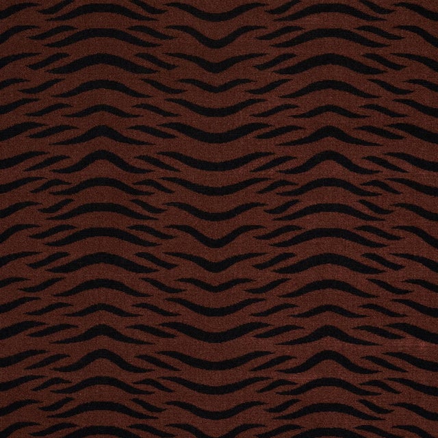 Schumacher Sabi Tiger Velvet Fabric in Java For Sale