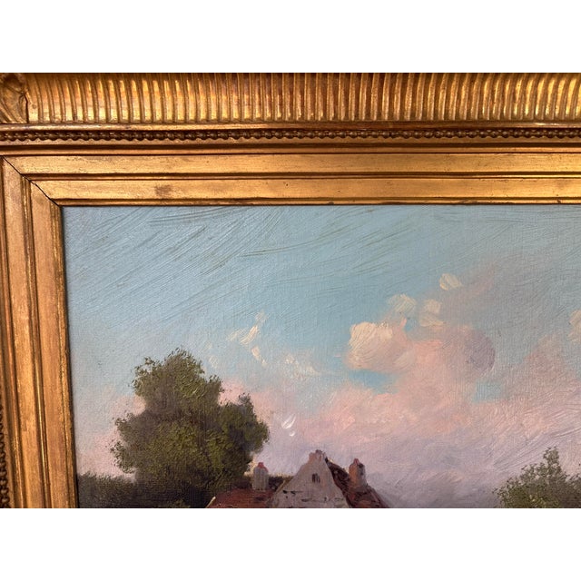 Th Linsyer, Lively Landscape by a River, 1890s-1910s, Oil on Canvas, Framed For Sale - Image 4 of 17