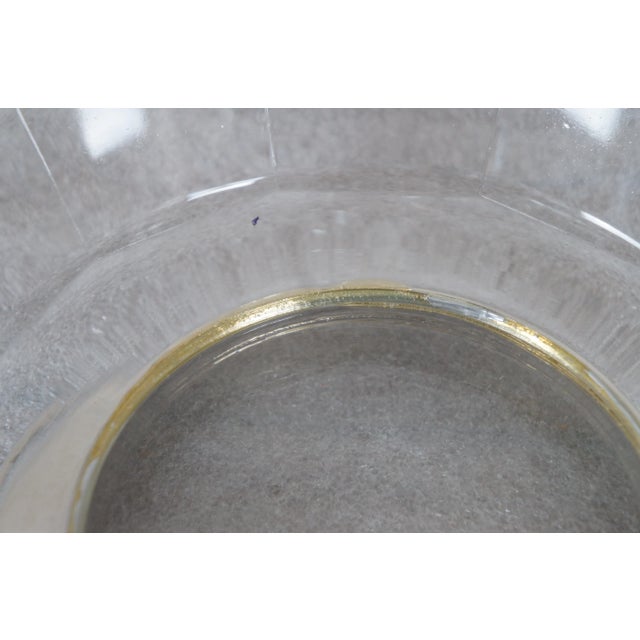 Mid Century Faceted Pressed Glass Silverplate Centerpiece Fruit Serving Bowl For Sale - Image 6 of 12
