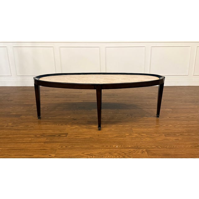 Maitland - Smith Oval Transitional Style Cocktail Table For Sale In Atlanta - Image 6 of 14