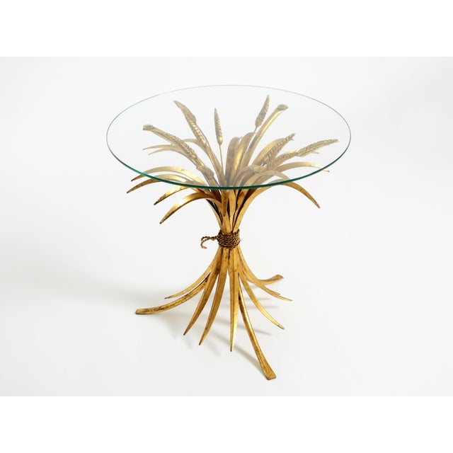 1960s Mid-Century Gilded Floral Side Table with Glass Top by Hans Kögl, 1960s For Sale - Image 5 of 18