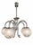 Art Deco Five-Light Chrome Chandelier with Etched Glass Globes, 1940s For Sale - Image 6 of 8