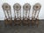 Bamboo and Rattan Chairs with Sunflower Decoration, 1970s, Set of 4 For Sale - Image 4 of 11