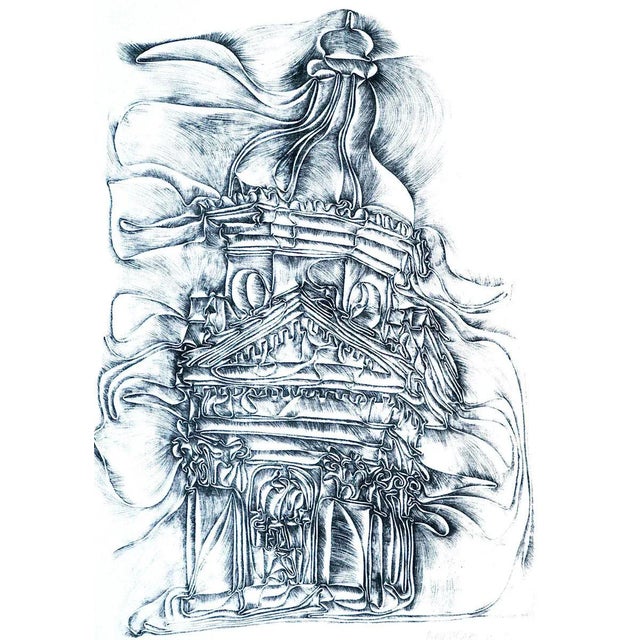 Cathedral - Original Etching by Fritz Baumgartner - 1970 1970 For Sale - Image 4 of 5