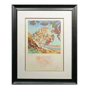 1970s Salvador Dali "Return of Ulysses" Print Hand Signed by Dali