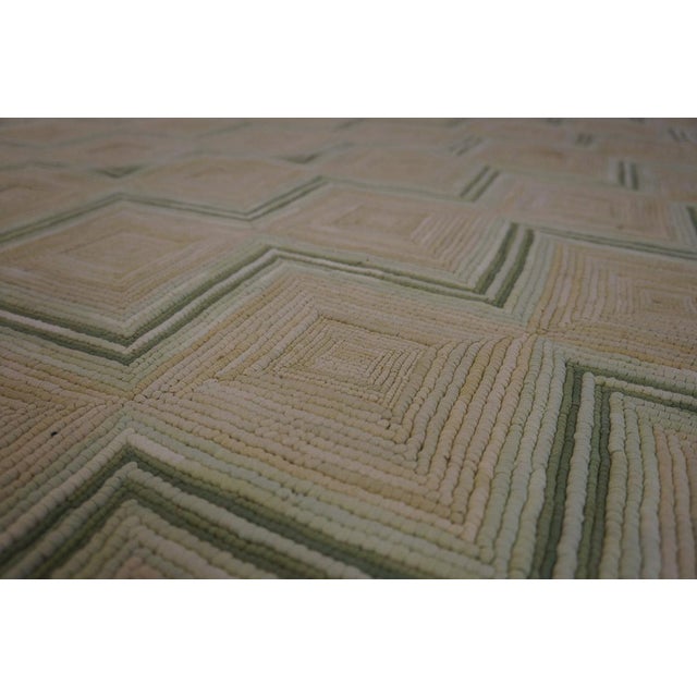 2010s Soft Color Zig Zag Modern Contemporary American Hooked Rug 6' X 9' Handwoven Wool Carpet For Sale - Image 4 of 5