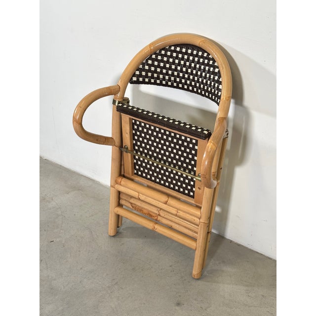 Bamboo Folding Chairs, 1990s, Set of 8 For Sale - Image 13 of 18