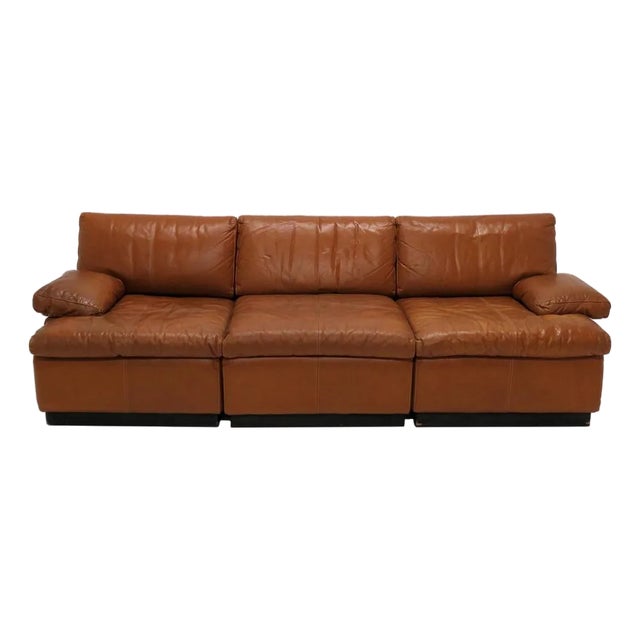 Finnish Modular Leather Sofa by Bj Dahlquist, 1970 For Sale