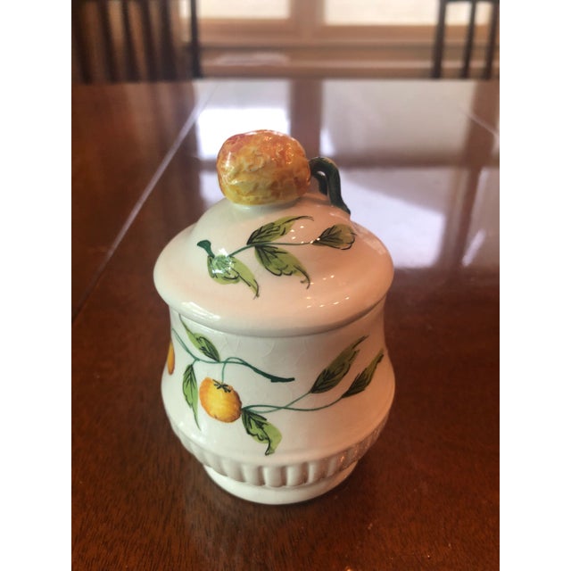 Ceramic Vintage Hand Painted Italian Jam Pot For Sale - Image 7 of 7