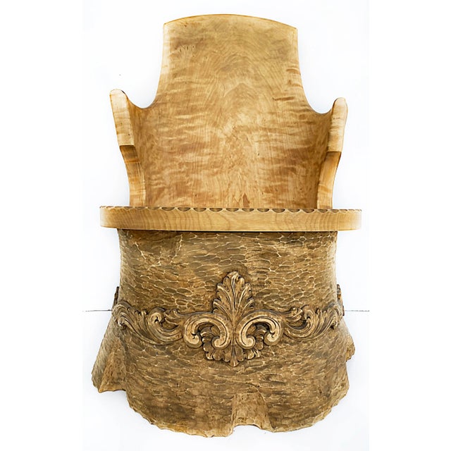 Scandinavian Hand-Carved Kubbestol Chair, Norway or Denmark For Sale - Image 13 of 13