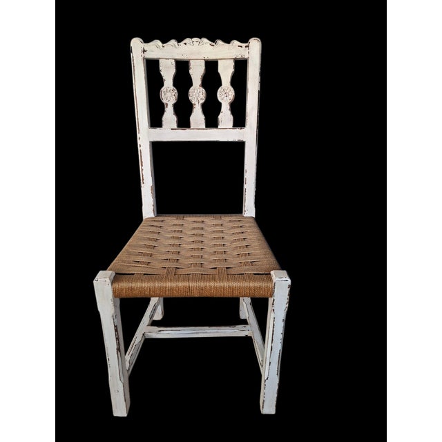 Beige Vintage Wood Chairs with Rope Seats, 1960s, Set of 6 For Sale - Image 8 of 18