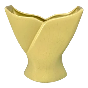 Mid-Century California Pottery Yellow Whale Tail Planter Vase