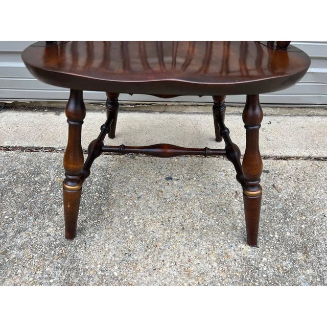 Pair of Vintage Hitchcock Style Solid Wood Windsor Open Armchairs. For Sale - Image 12 of 12
