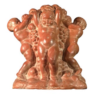 Joseph Witterwulghe, Art Deco Abundance & Putti Sculpture, 1925, Terracotta For Sale