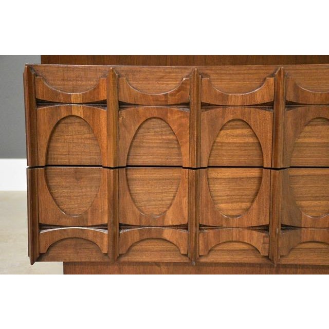 1970s Tobago Brutalist Tall Walnut Armoire Dresser For Sale - Image 10 of 10