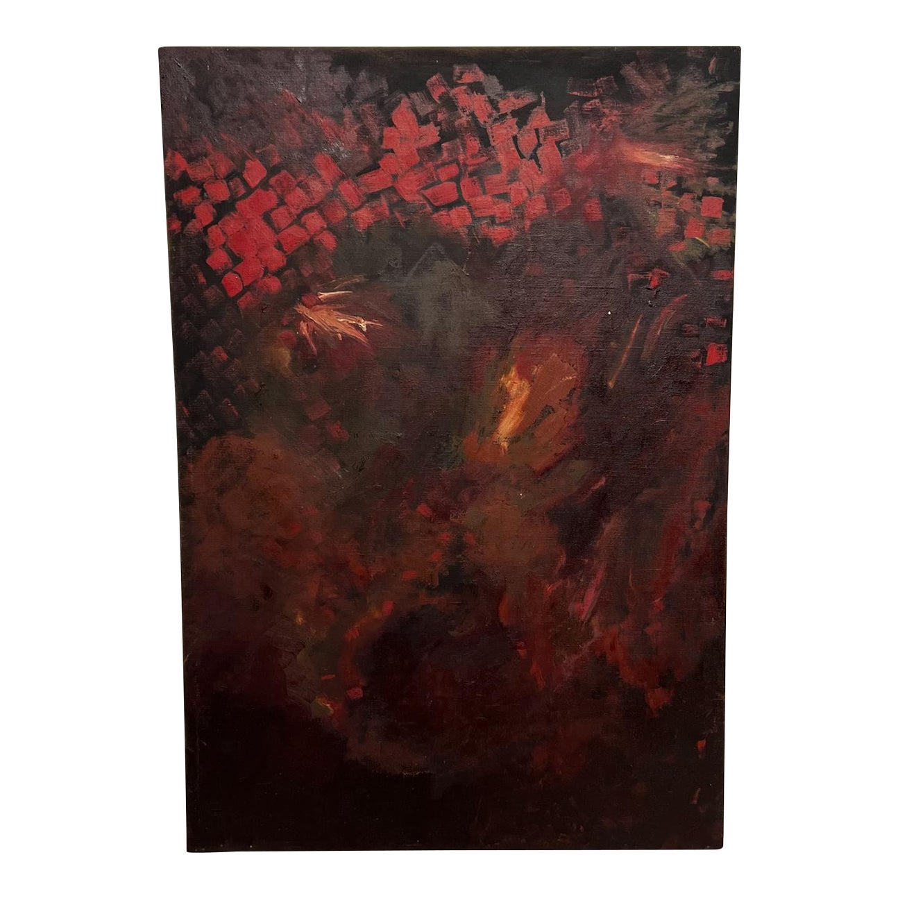 60’s Red and Purple Abstract Print Ba