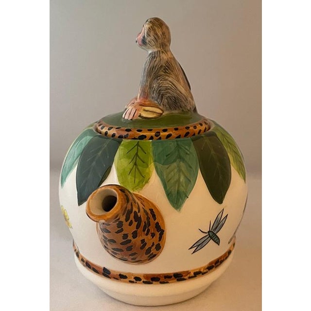 White Lynn Chase "Jungle Jubilee" Teapot and Cup: "Tea for One" For Sale - Image 8 of 12